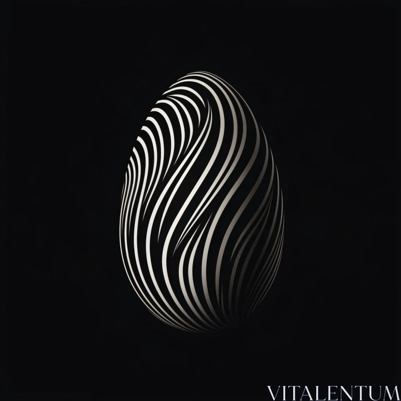 AI ART Monochrome Swirling Egg Sculpture