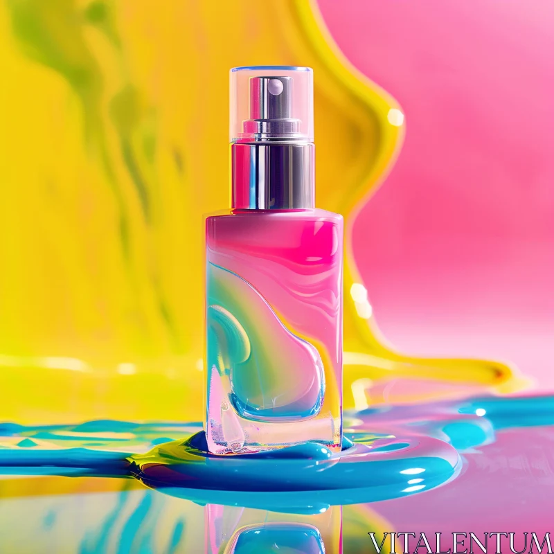 Fluid Art Glass Bottle AI Image