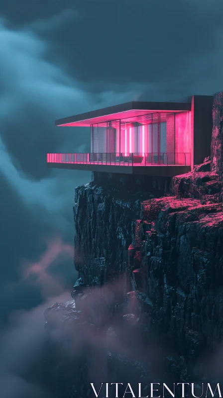 AI ART Modern Cliff Architecture