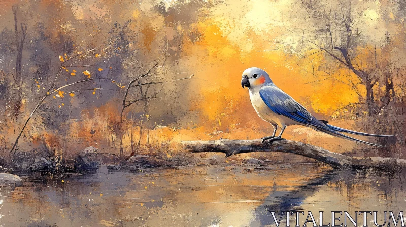 AI ART Parrot in Autumn Splendor