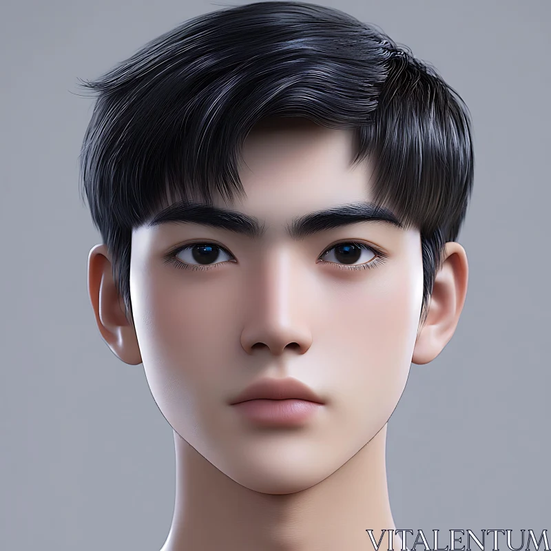 High-Fidelity Young Man Portrait AI Image