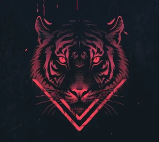 Glowing Tiger Graphic Art