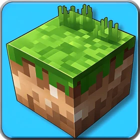 Pixelated Grass Block with Dirt Sides