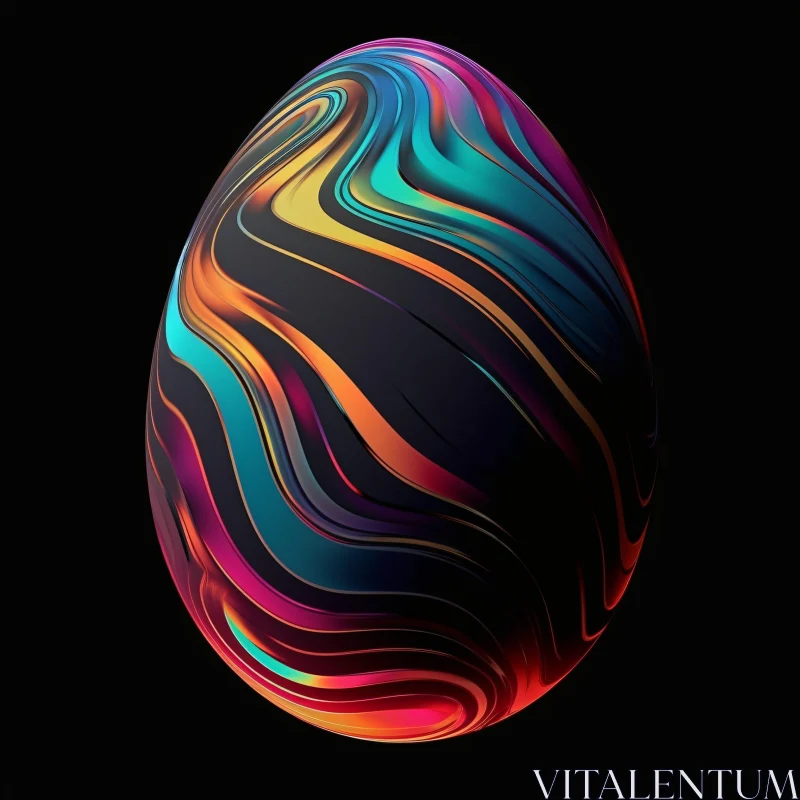 AI ART Colorful Swirling Egg Design