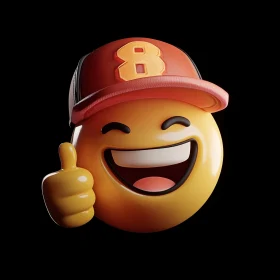 Smiling 3D Emoji in Cap