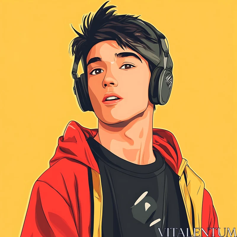 Urban Style: Headphones and Hoodie AI Image