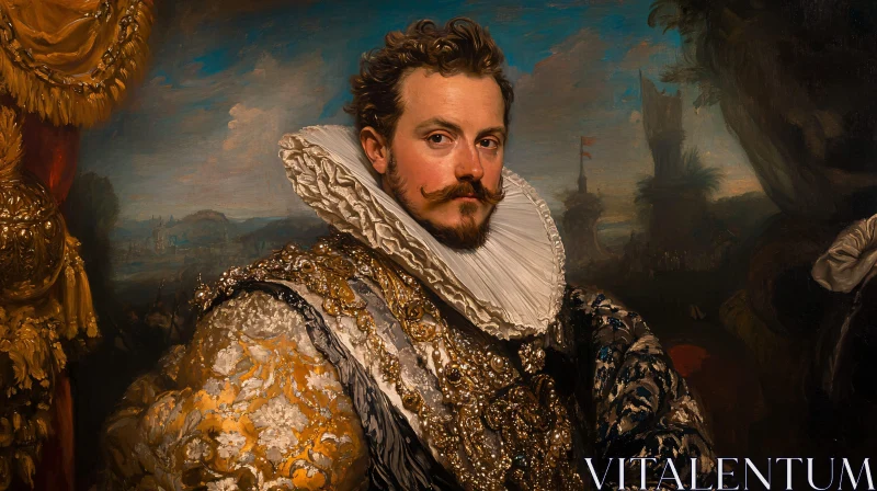 AI ART Regal Baroque Era Nobleman in Ornate Attire