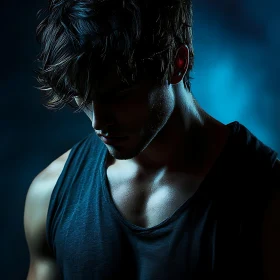 Moody Portrait of a Muscular Man