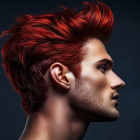 Profile Shot of a Stylish Man with Red Hair