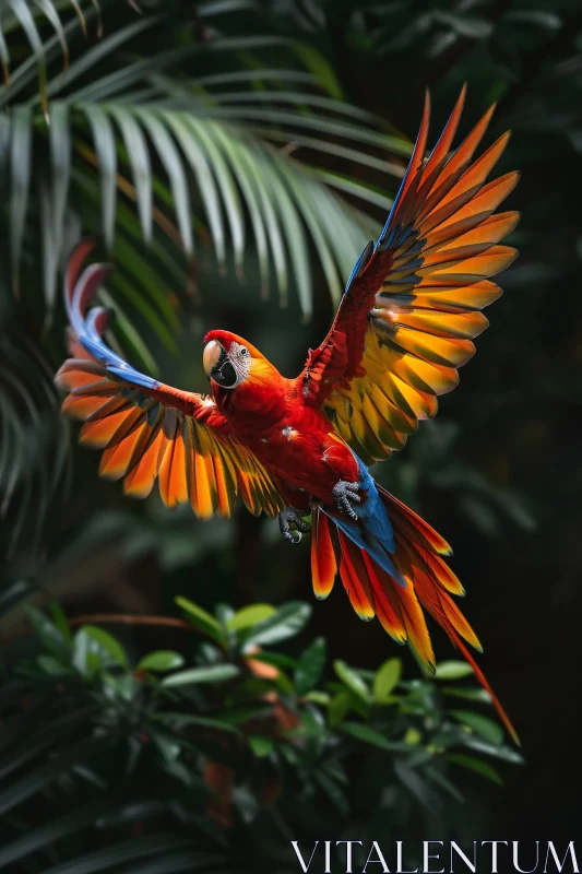 AI ART Colorful Parrot in its Natural Habitat