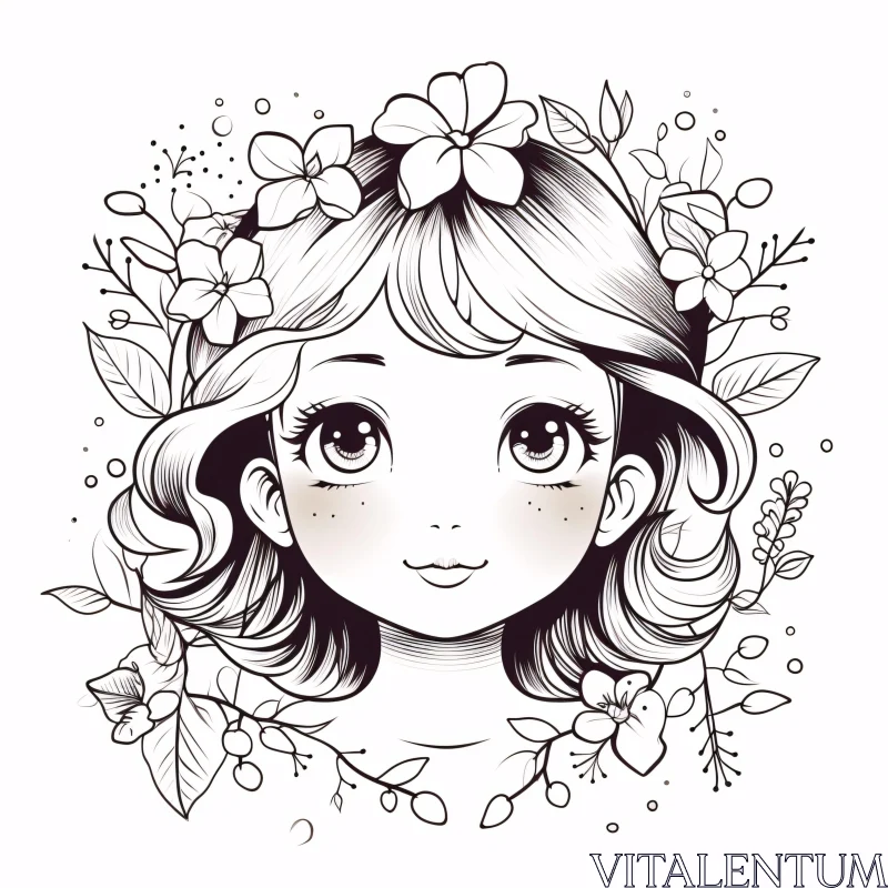 AI ART Whimsical Floral Anime Portrait