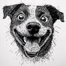 Dog Illustration in Typography