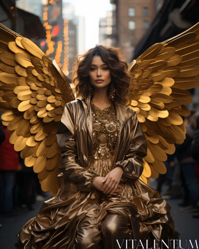 AI ART Urban Golden Angel Fashion