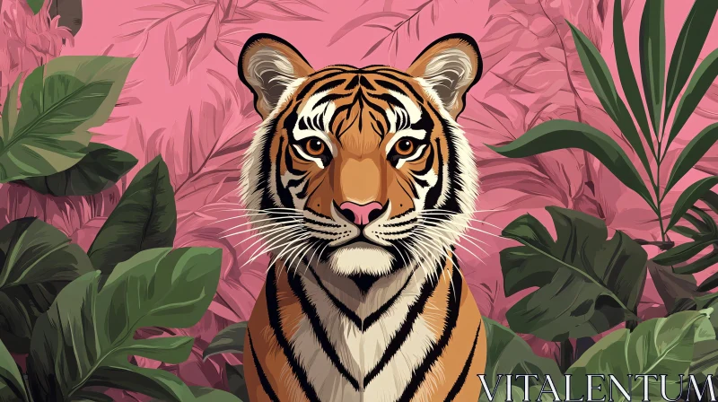 Tiger Art in Jungle Setting AI Image