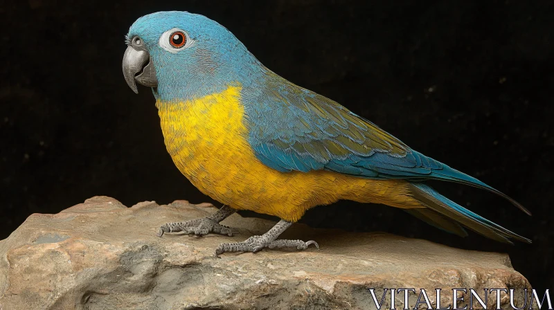 Vivid Parrot on Stone AI Image