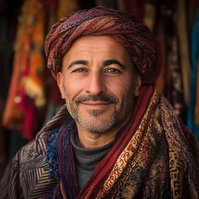 Man with Vibrant Turban Smiling