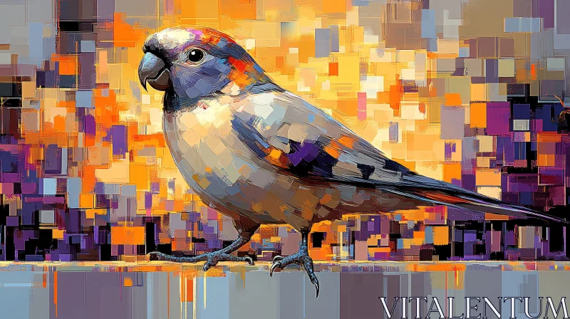 AI ART Colorful Bird in Abstract Art