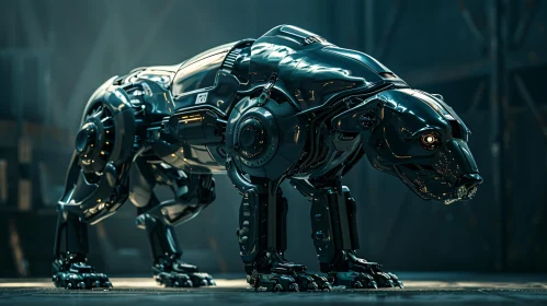 Advanced Metallic Panther Robot