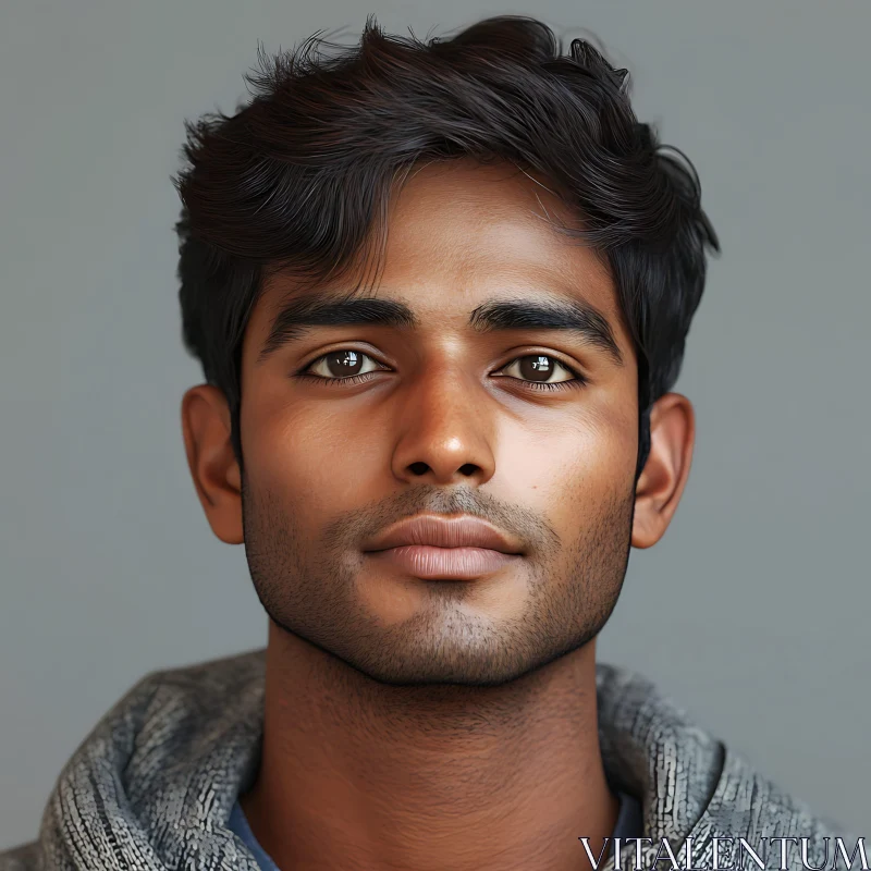 AI ART Realistic Close-up Portrait of a Man