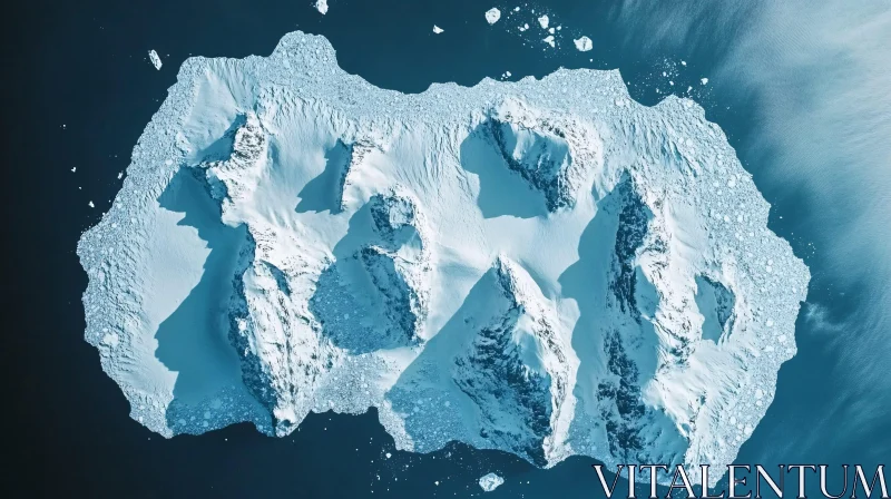 Frozen Beauty: Iceberg Floating in Deep Blue Sea AI Image