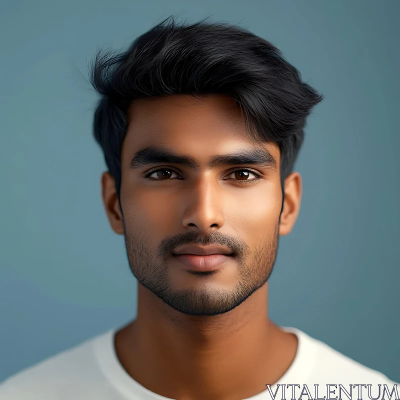 Young Man with Neutral Expression