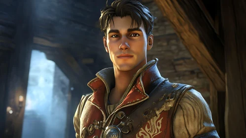 Medieval Fantasy Character Portrait - Male Warrior