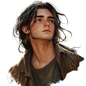 Reflective Male Portrait Art