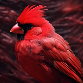 Red Cardinal in Detailed Portrait