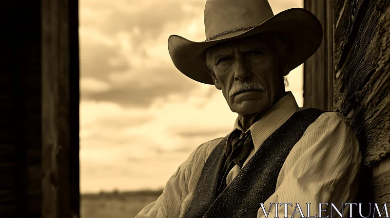 Western Elderly Cowboy Portrait