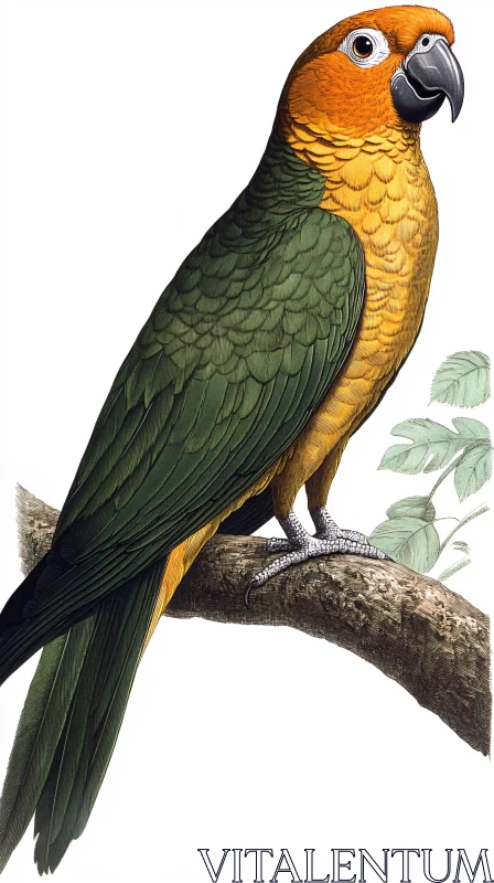Detailed Tropical Bird Illustration