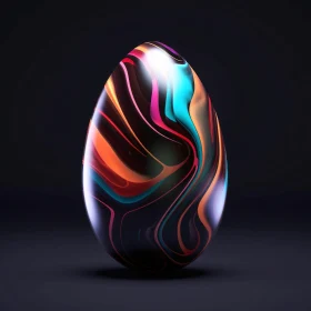 Modern Swirl Pattern Art Egg