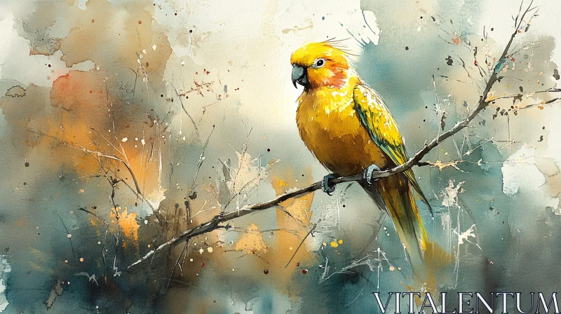 AI ART Colorful Parrot Watercolor Art