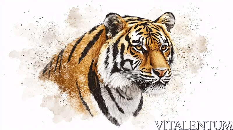 Artistic Tiger Representation AI Image