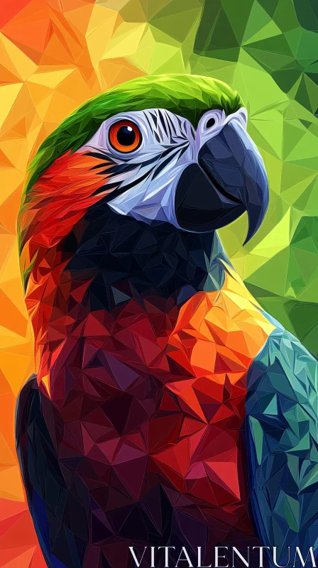 AI ART Polygonal Parrot Artwork