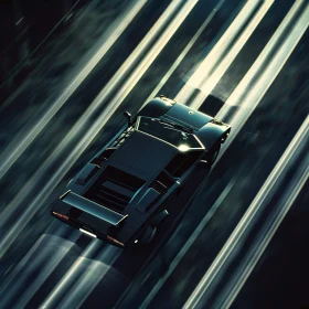 Racing Black Sports Car in Motion