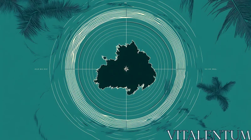 Concentric Circles Island Map AI Image