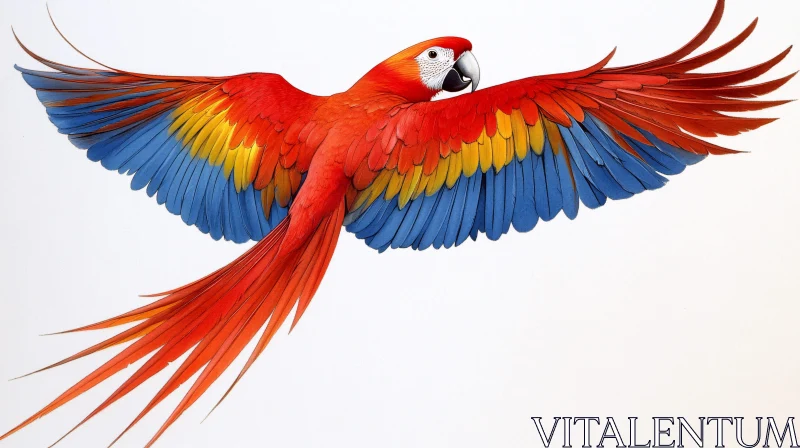 AI ART Majestic Parrot in Flight Display