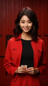 Fashionable Woman in Red