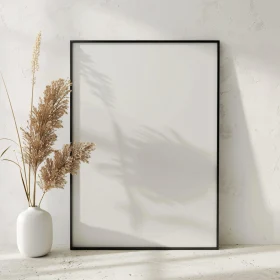 Decorative Minimalist Frame and Vase Setup