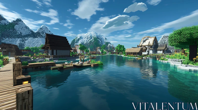 Virtual Reality Village by Serene Lake AI Image