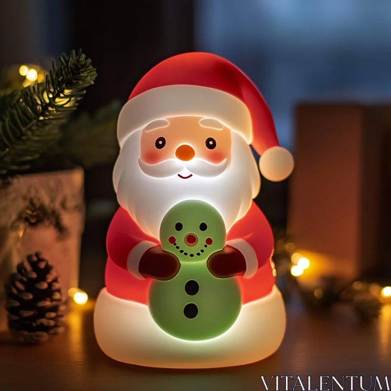 AI ART Illuminated Santa for Holiday Cheer