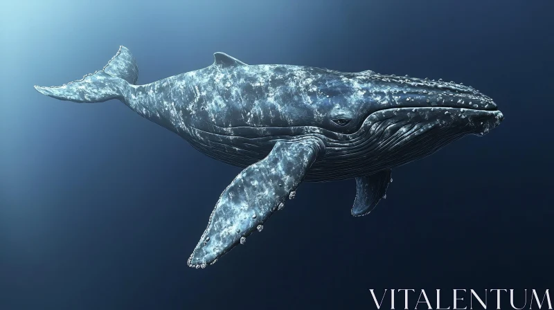 Graceful Humpback Whale in the Ocean AI Image