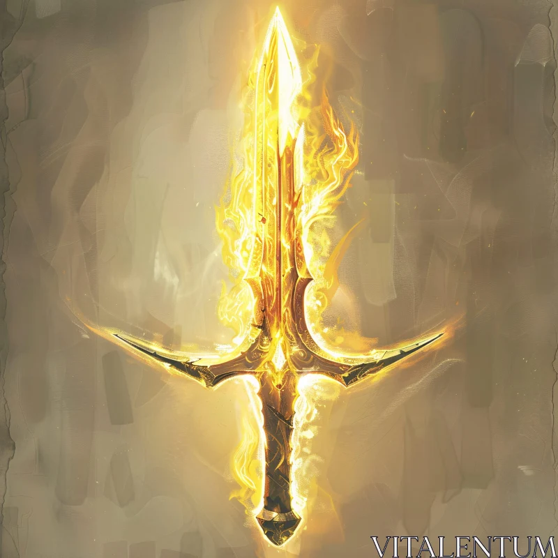 AI ART Enchanted Fiery Blade