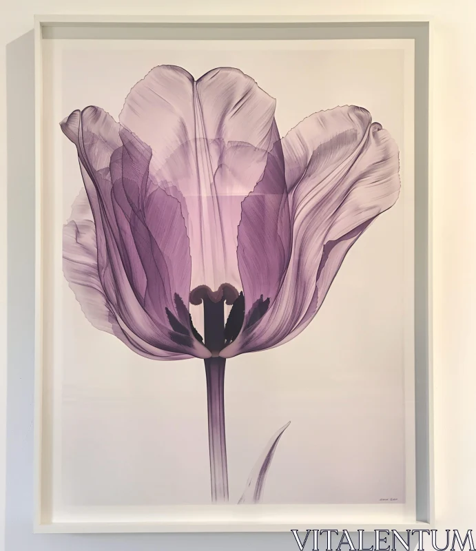 AI ART Botanical Tulip Illustration