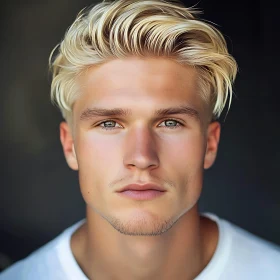 Close-up Portrait of a Blonde Young Man