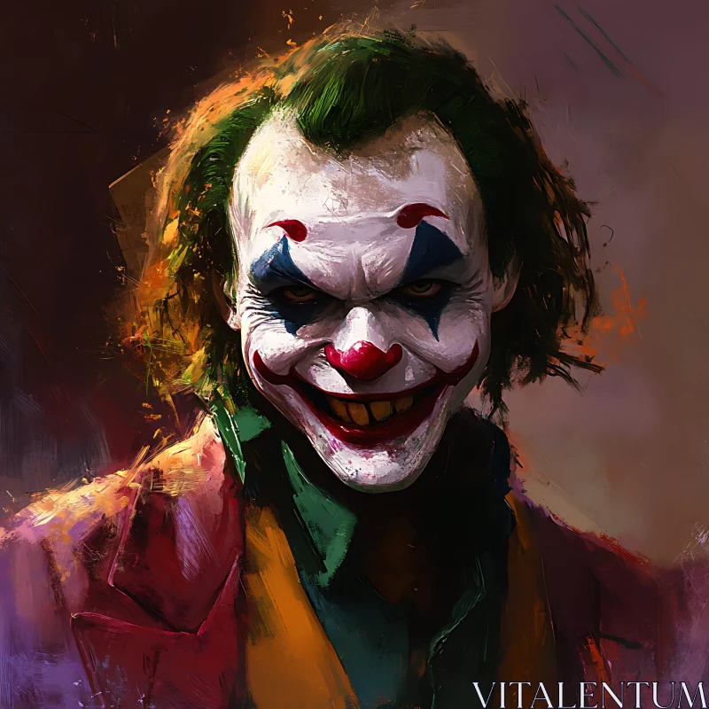 Sinister Clown Portrait Art AI Image