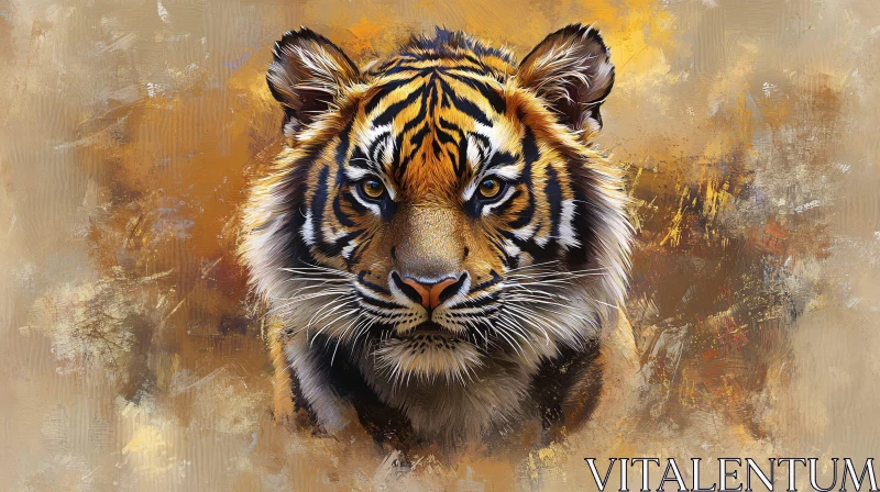 Majestic Tiger Art Close-Up AI Image