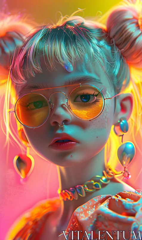 AI ART Neon Fashion Portrait