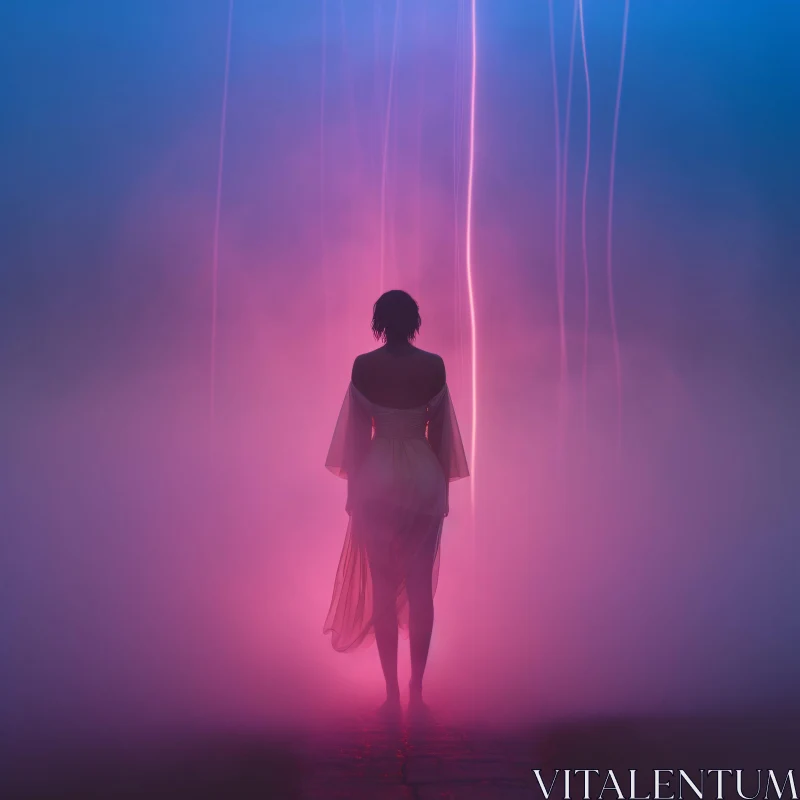 Mystical Figure in Fog AI Image