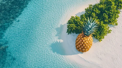 Exotic Pineapple Island in Blue Waters